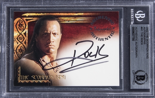 2002 Inkworks "The Scorpion King" Autographs #A1 Dwayne "The Rock" Johnson Signed Card (With Original Unpunched Redemption) - BGS Authentic Auto